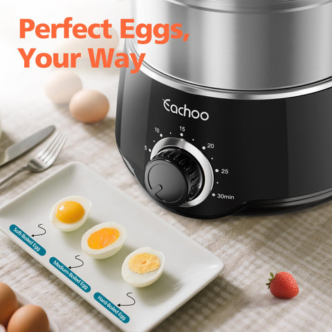 CACHOO egg cooker two-tier steaming saves space and expands options.