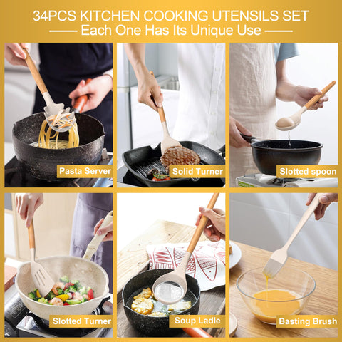 CACOLES heat-resistant utensils tolerate high heat up to 446°F