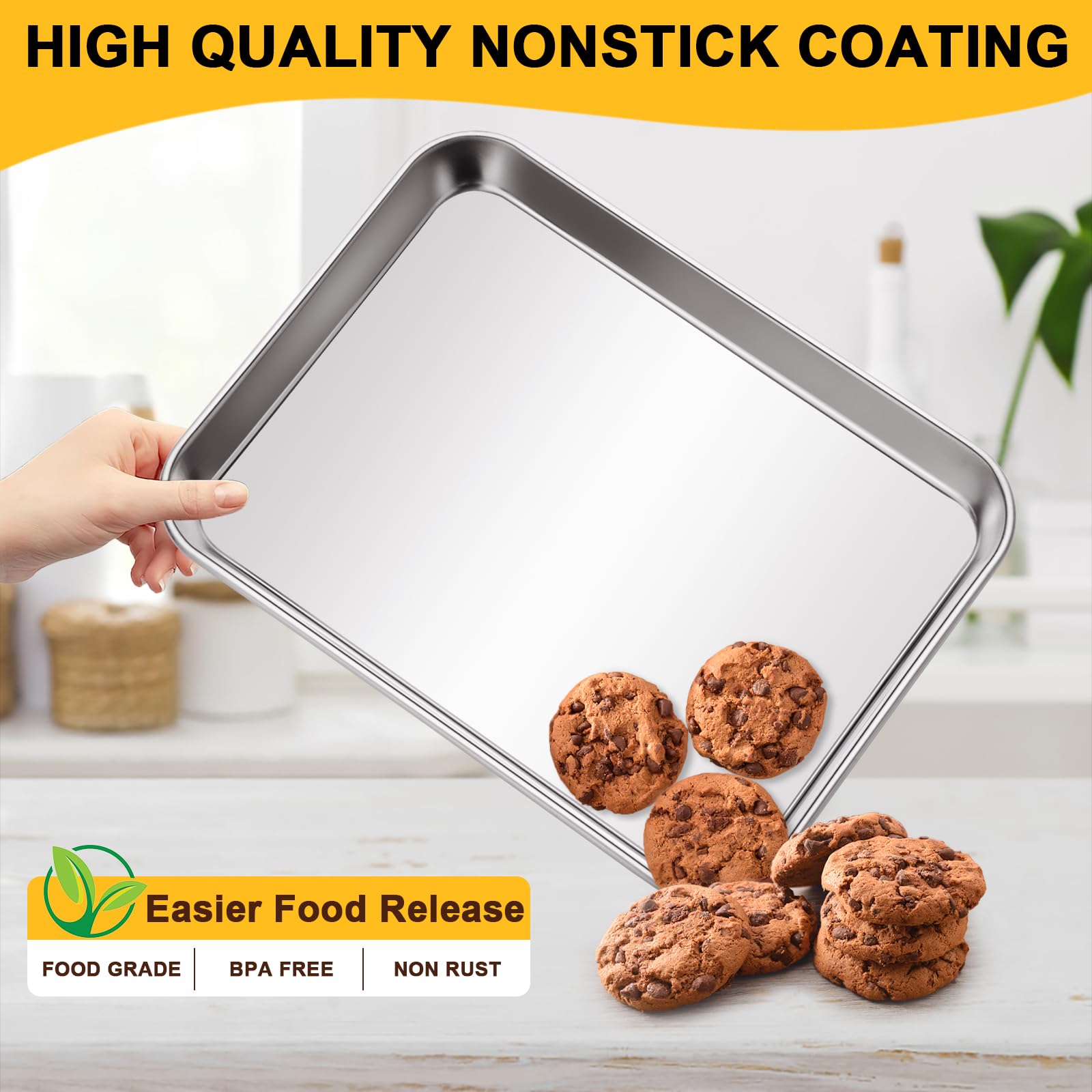 CACOLES stackable trays save cabinet space during storage and baking.