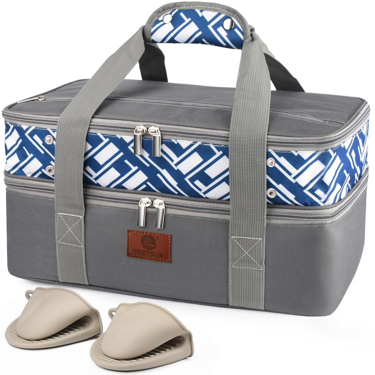CaCTOUR casserole carrier with expandable double deck, open view for easy loading