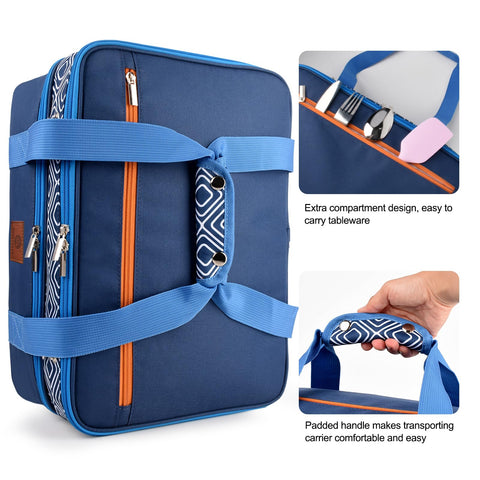 CaCTOUR exterior pocket and zippers for utensil and napkin storage