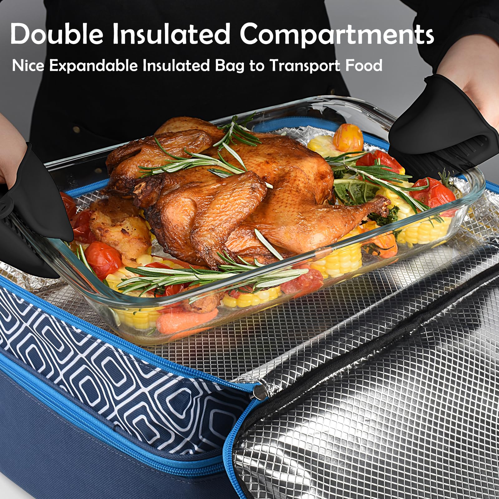 CaCTOUR insulated interior lining demonstrating temperature control for hot or cold dishes
