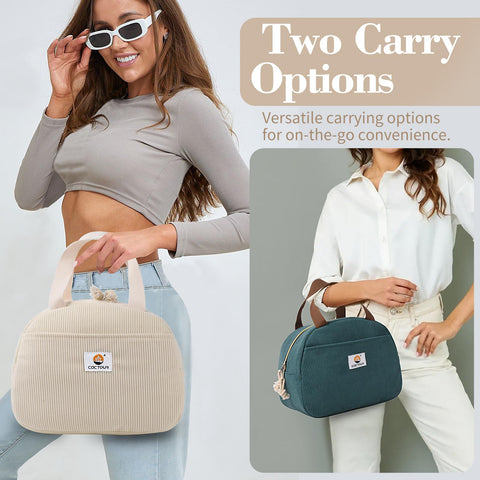 CaCTOUR lunch bag with front zip pocket for small essentials