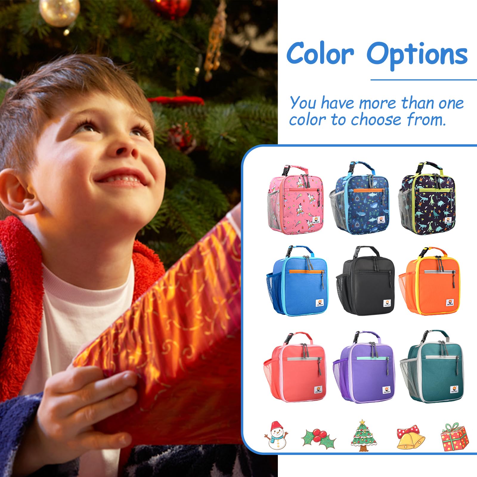 CaCTOUR Lunch Box Kids blue main compartment keeps meals organized.