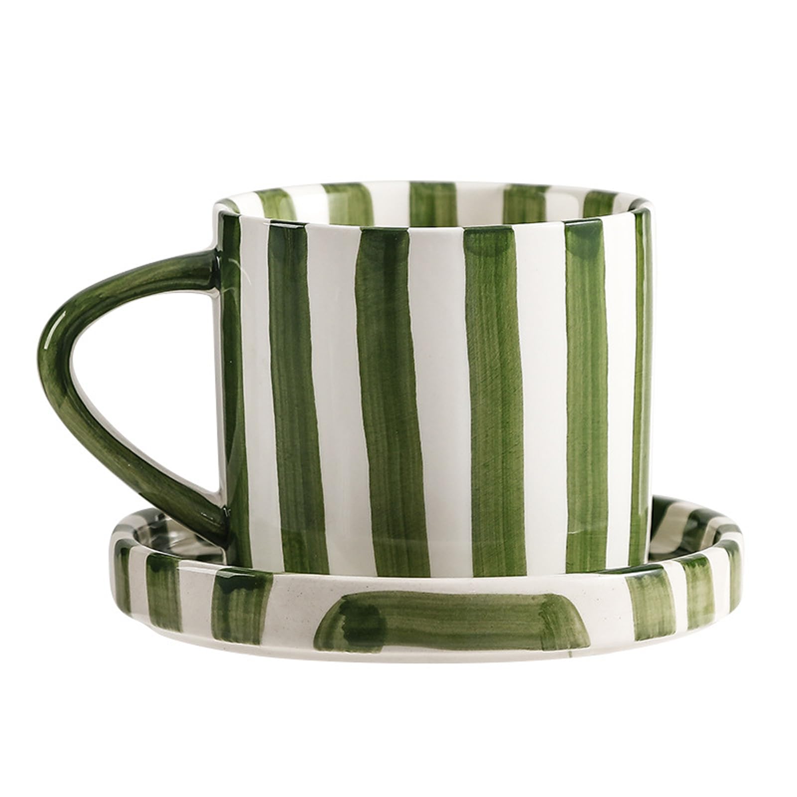 CACXKEP 8oz coffee mug with saucer for daily coffee rituals.