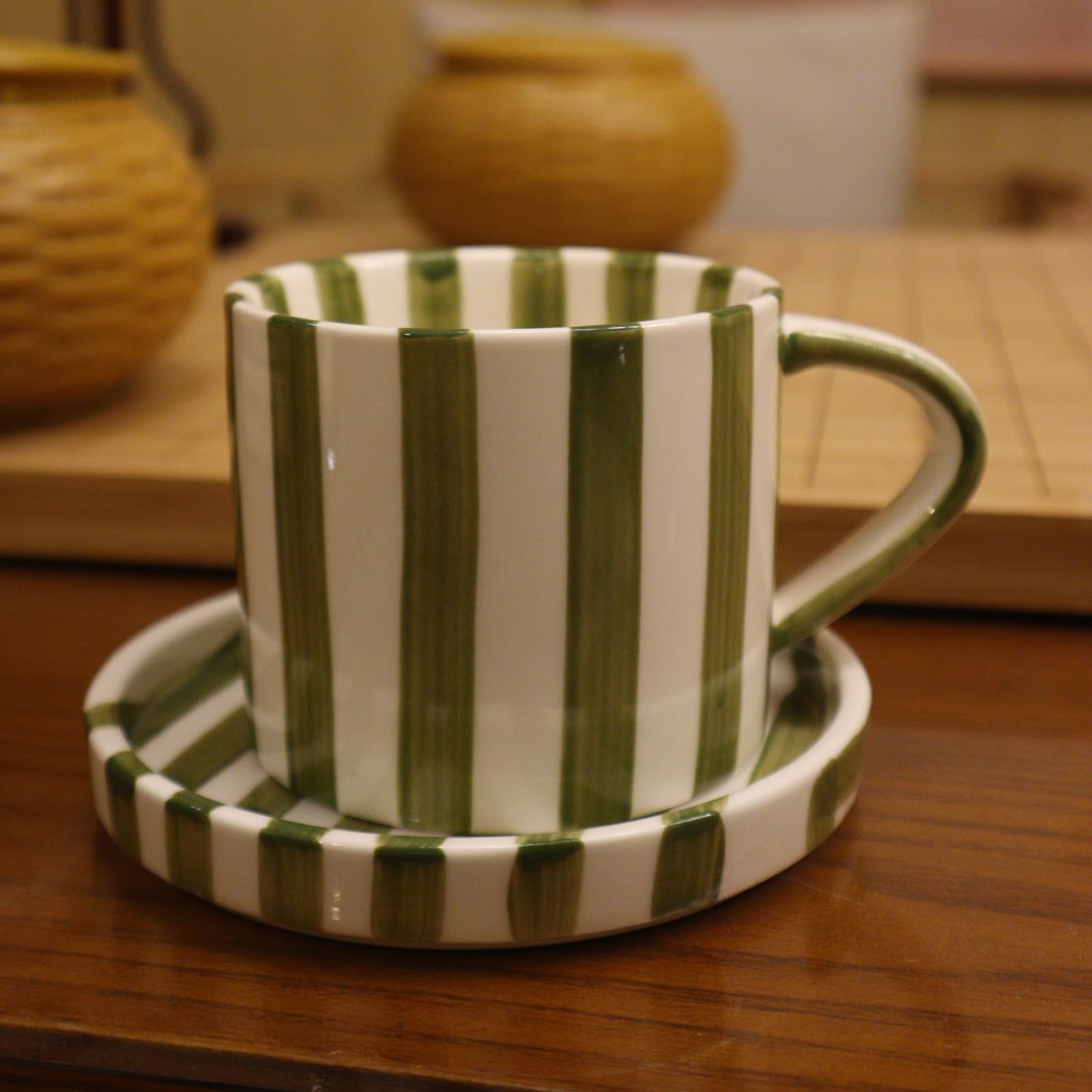 CACXKEP oven-safe mug for warming beverages.