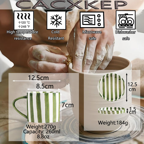 CACXKEP sturdy mug with large handle, easy to grip.