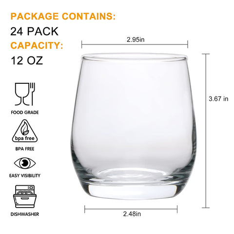 Cadamada stemless glass with anti-spill design to minimize splashes.