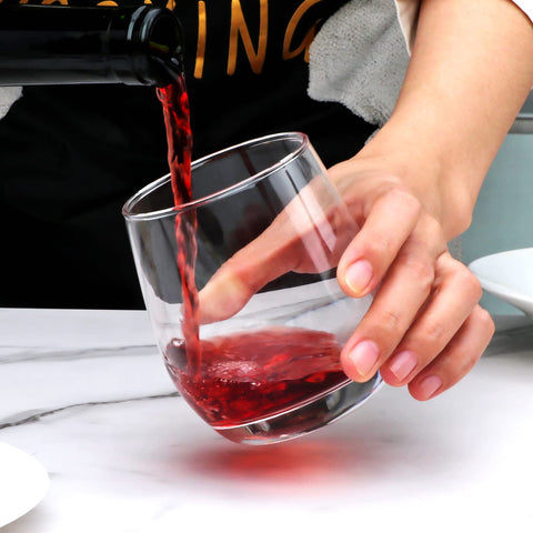 Cadamada stemless glasses suitable for red or white wines at home.