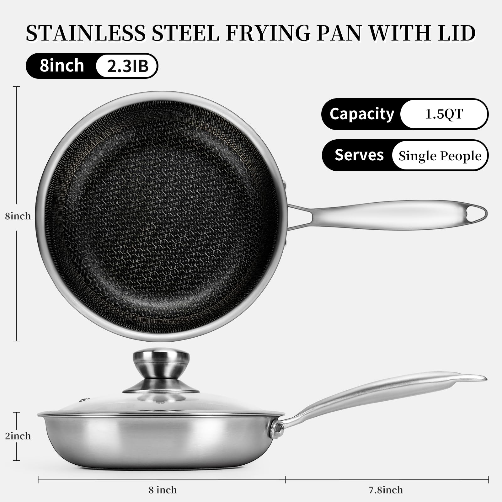 CADIVIZZO honeycomb coating pan enables low-oil cooking and smooth food release.
