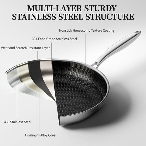 CADIVIZZO oven-safe frying pan withstands heat up to 480 degrees F for finishing dishes.