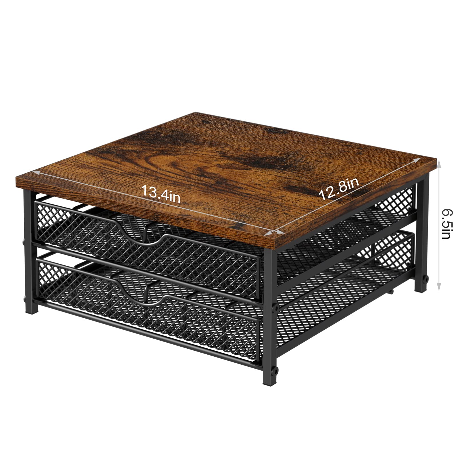 CADUKE metal mesh basket enables aeration and quick access to K cups