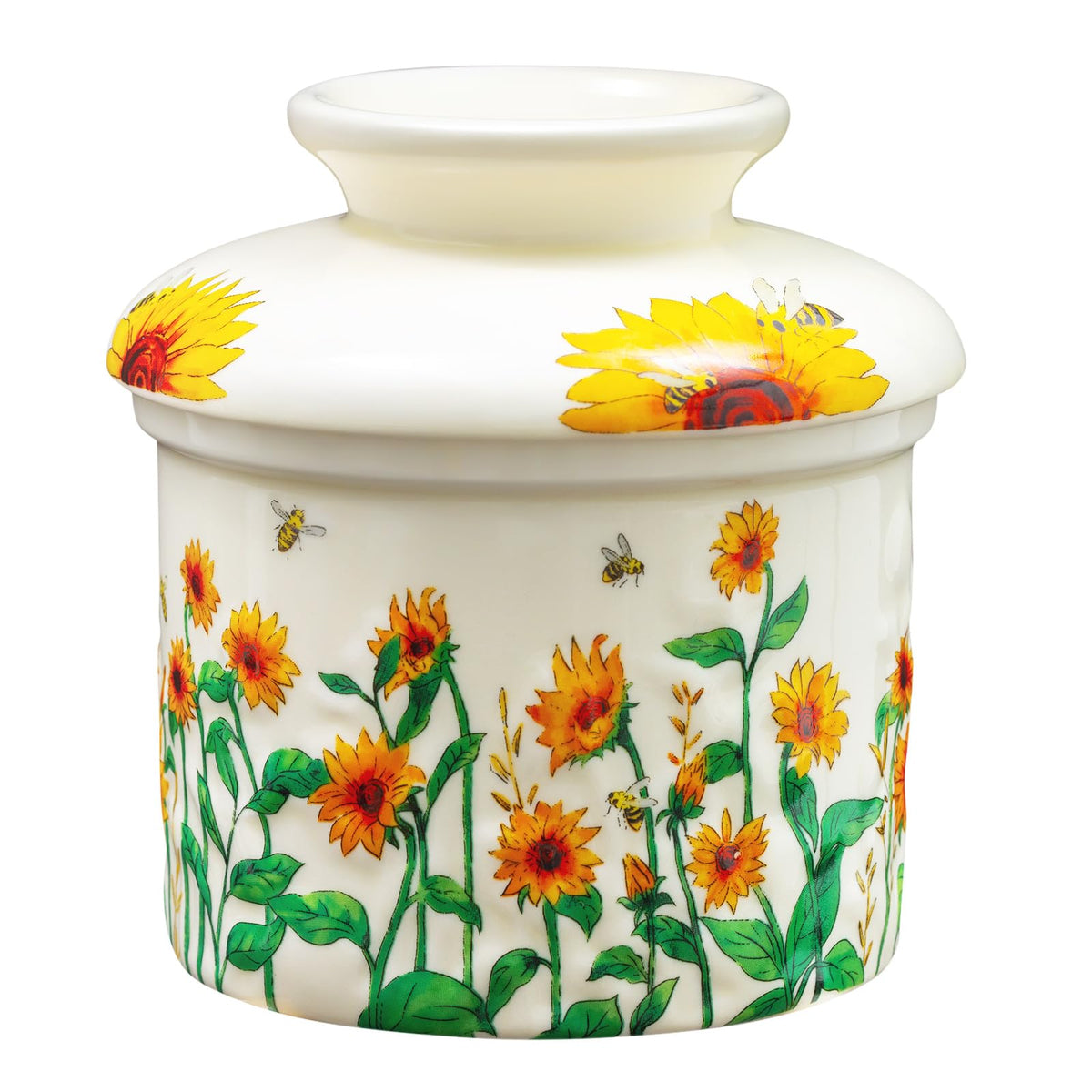CADVJXZ butter crock with lid and sunflower design keeps butter fresh on the counter