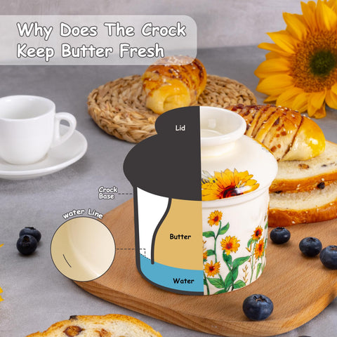 CADVJXZ ceramic butter container for daily kitchen use and easy cleaning