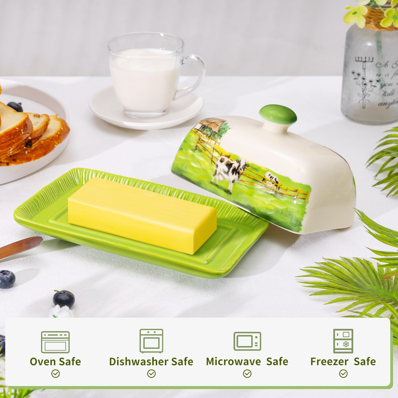 CADVJXZ embossed cow-pattern dish adds rustic charm to kitchen counters