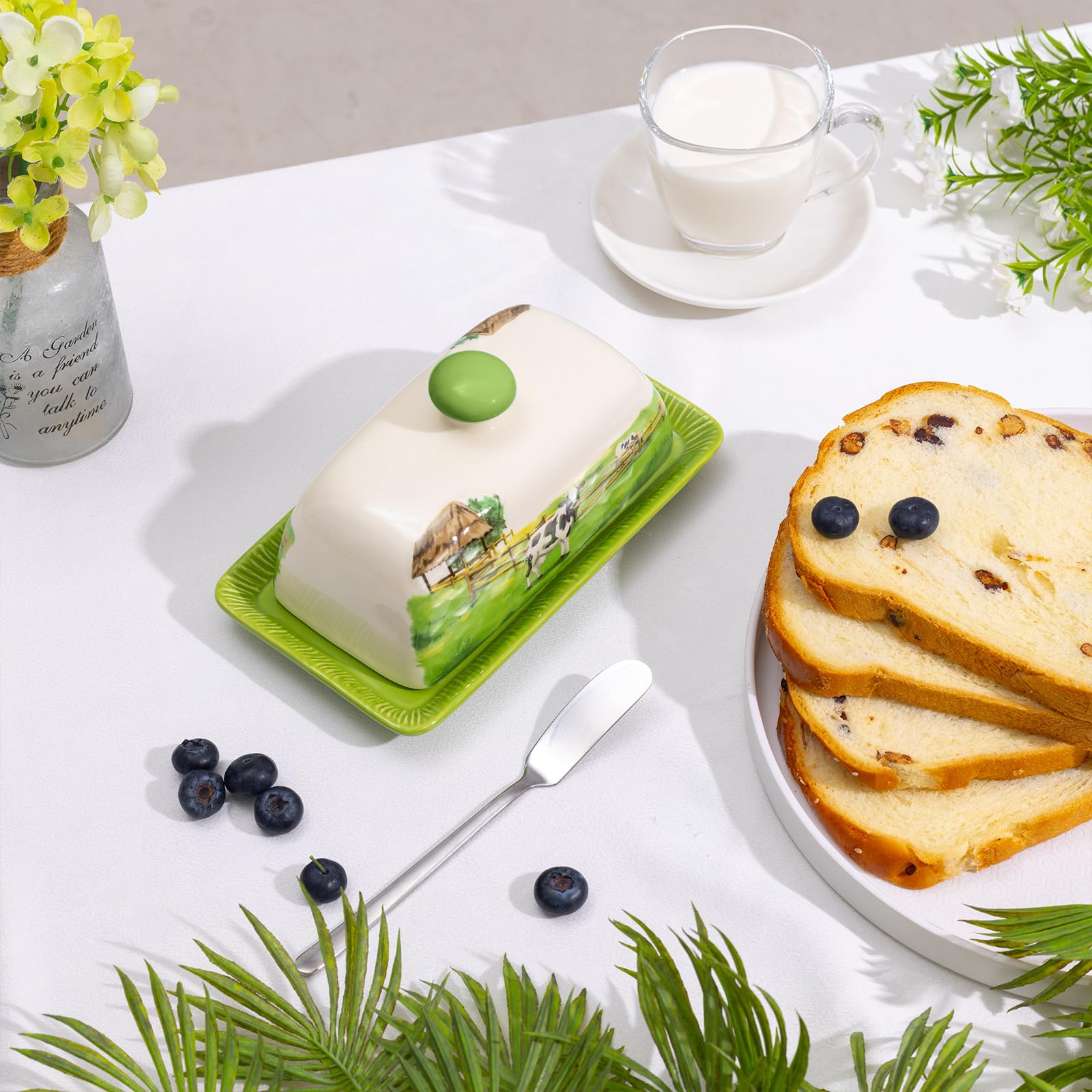 CADVJXZ farmhouse butter tray complements counters with practical elegance