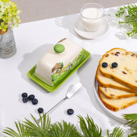 CADVJXZ farmhouse butter tray complements counters with practical elegance