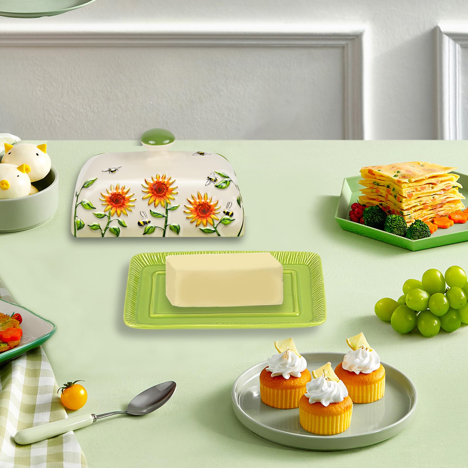 CADVJXZ sunflower butter dish gift-ready for special occasions