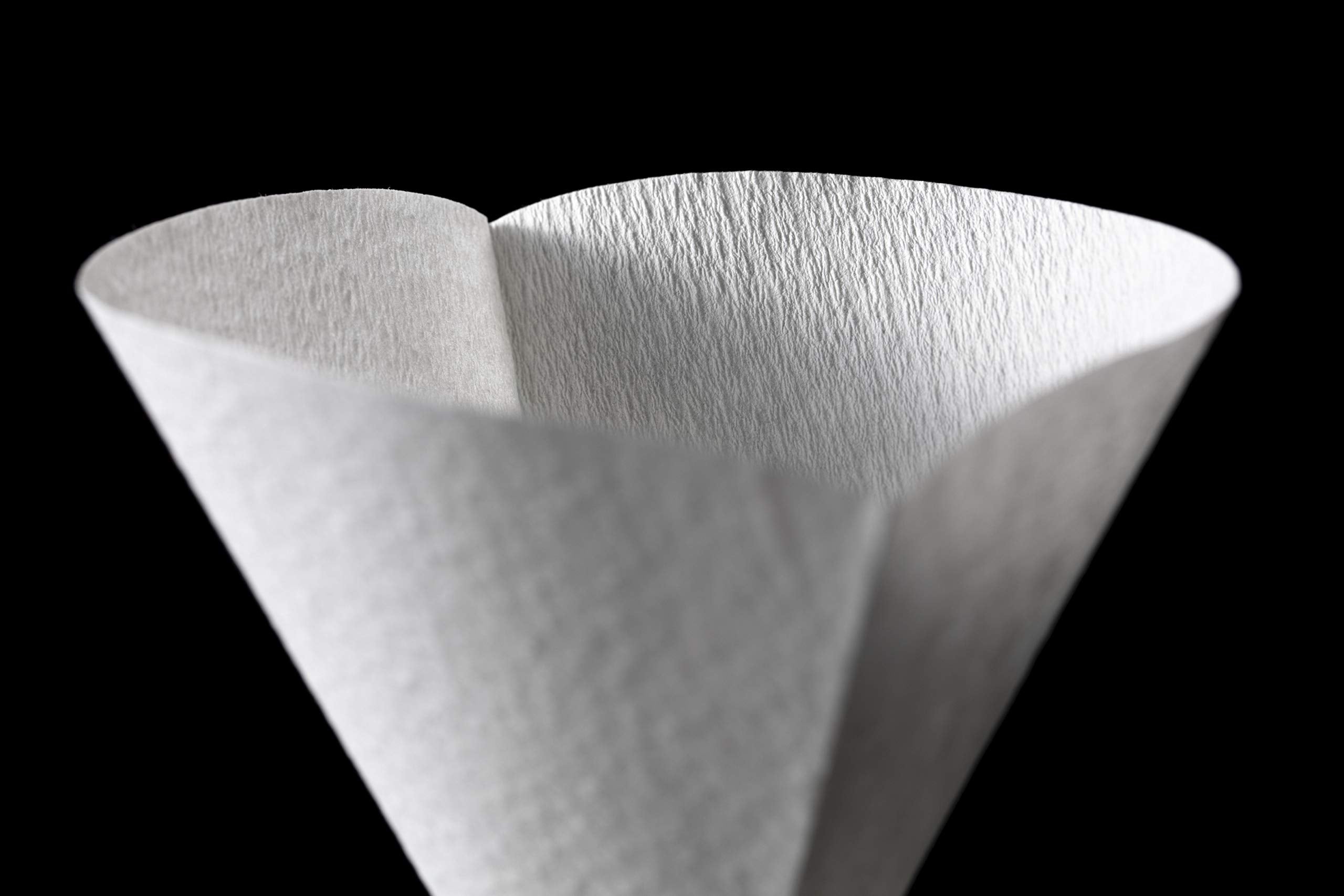 CAFEC Abaca+ cone paper close-up shows strong, flexible fibers for clean pours.