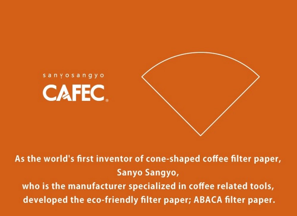 CAFEC FSC-certified banana-fiber Abaca filter supports sustainable, strong brewing.