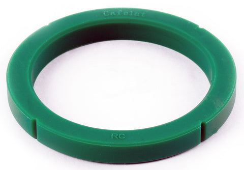 Cafelat silicone group gasket in green for Rancilio machines; odorless, tasteless seal improves espresso taste and maintenance.