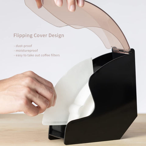 CAFEMASY stand-up design allows easy access to filters on the counter.