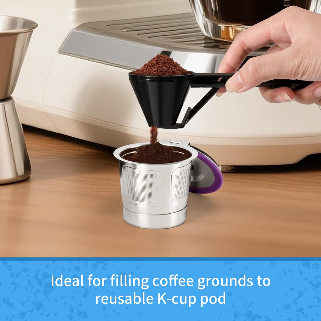 CAFEMASY compact silicone-handle scoop designed for comfortable grip.