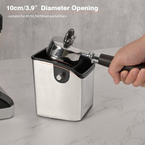 CAFEMASY stainless steel knock bar protects portafilter and ensures smooth puck release.