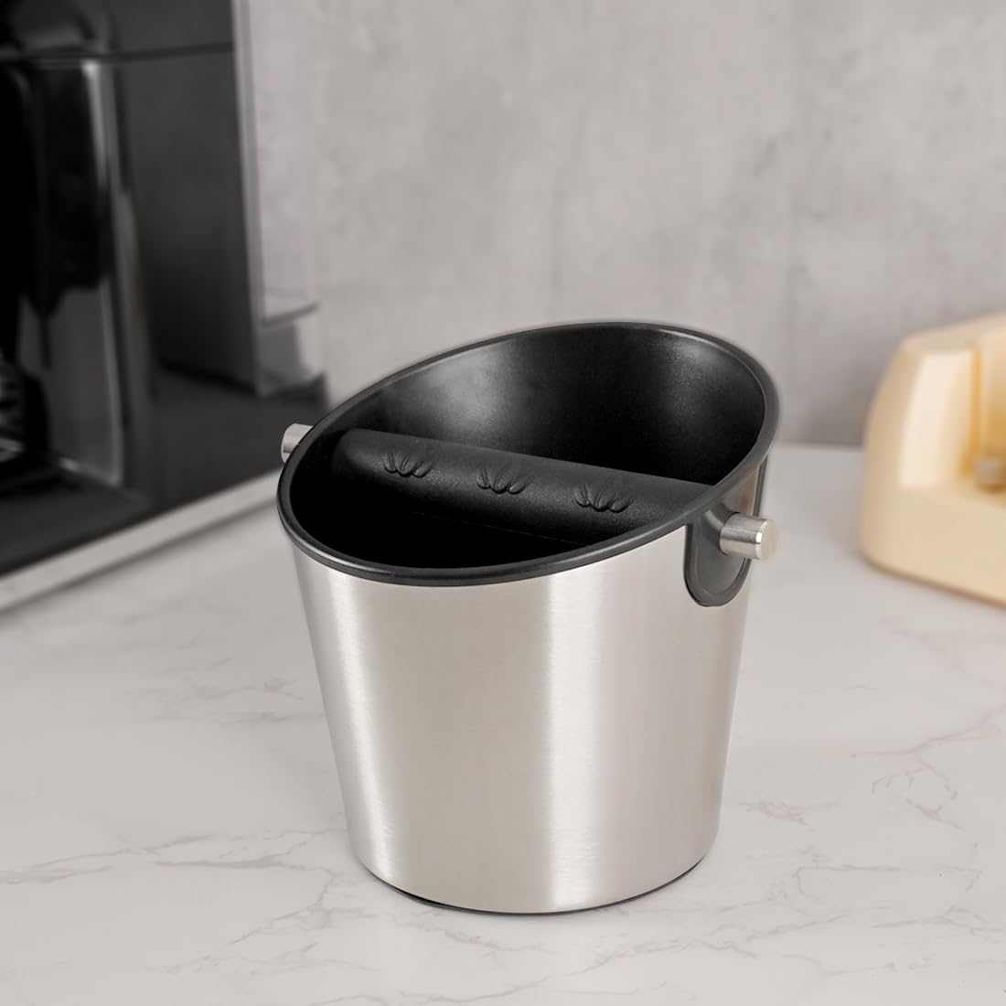 CAFEMASY luxe design knock box complements Breville machines.