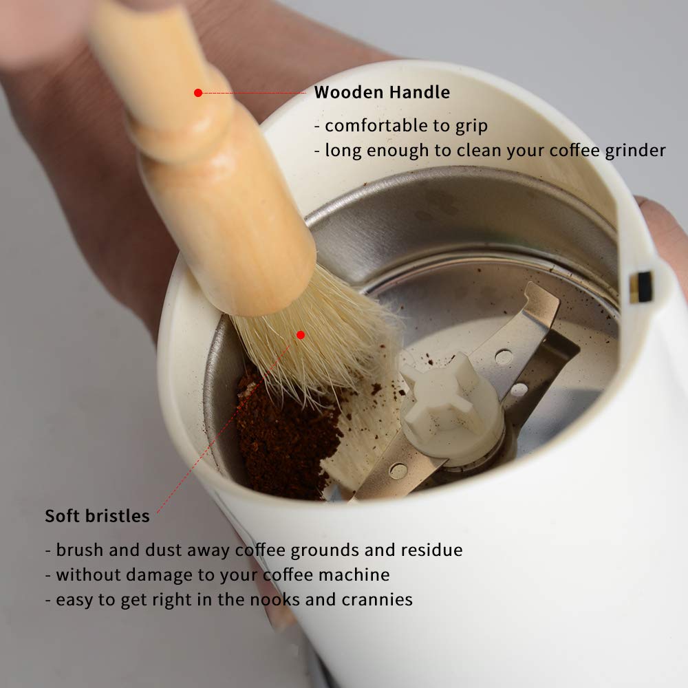 CAFEMASY milk frother spout brush tackles milk residue and crevices.