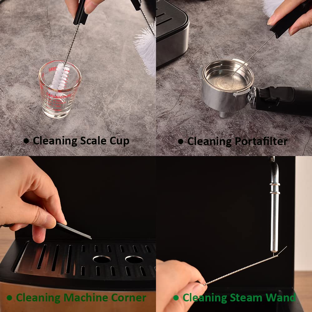 CAFEMASY plastic handle provides firm grip during cleaning tasks.