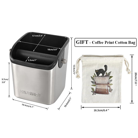 CAFEMASY 10 cm opening fits common portafilters for fast home barista routines.