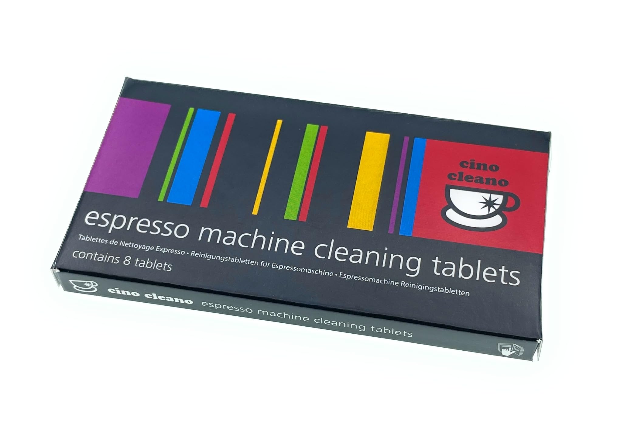 Cafetto Cino Cleano tablets closeup showing tablet texture for precise cleaning.