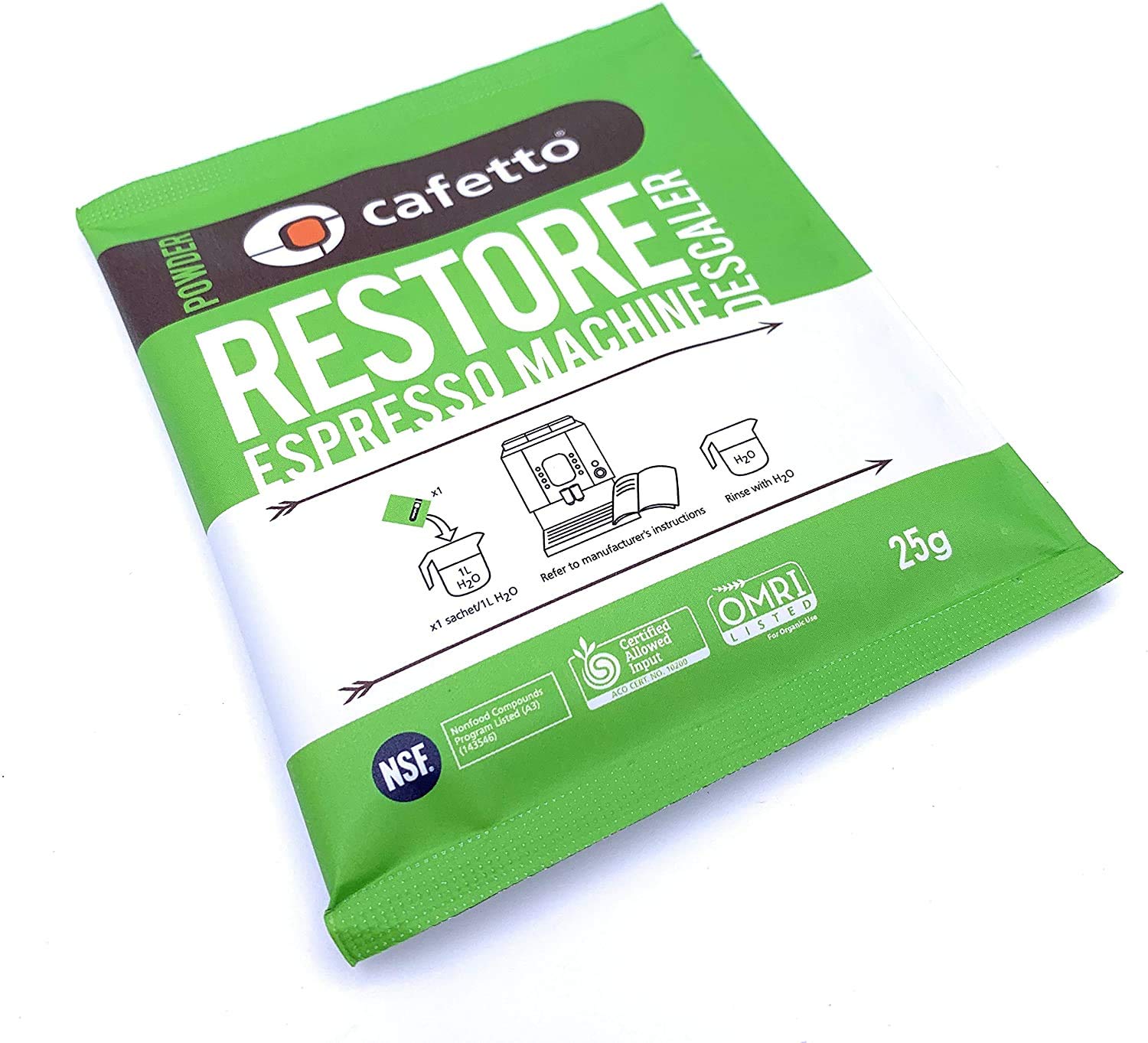 Cafetto Restore organic ingredients indicate a safe, certified formula.