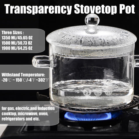 CAFEZAYO borosilicate glass saucepan offers clear view of bubbling sauce