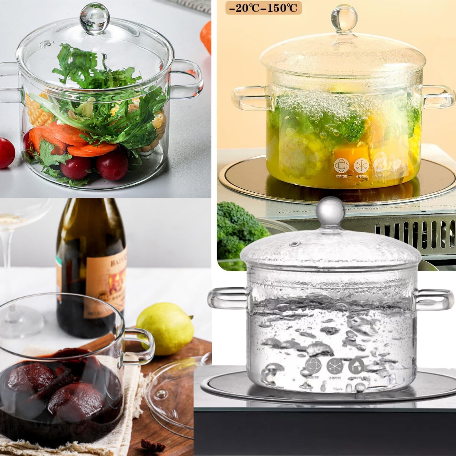 CAFEZAYO sturdy borosilicate pot withstands heat and impact