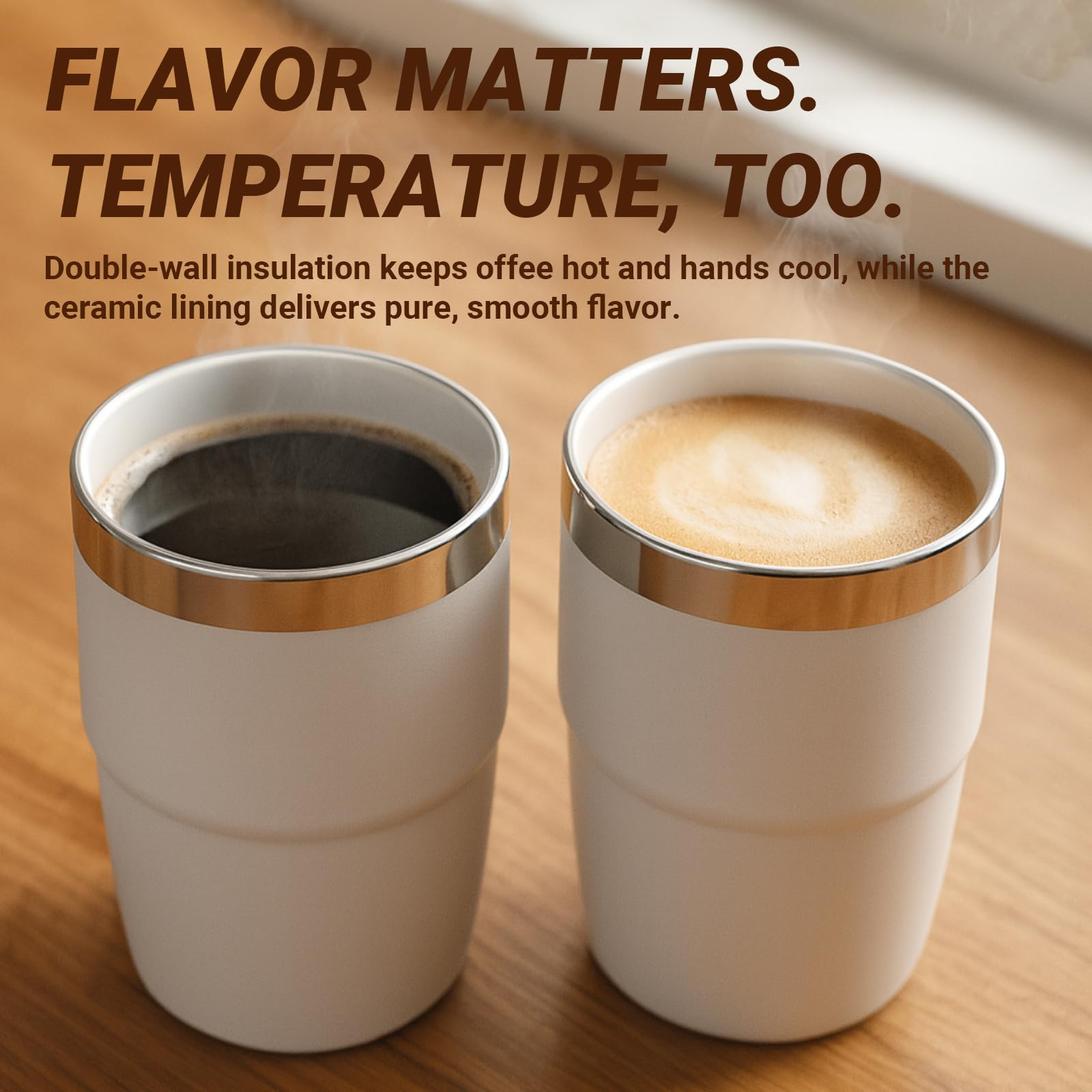 Cafezi ceramic-lined interior close-up highlights pure flavor without metallic aftertaste.