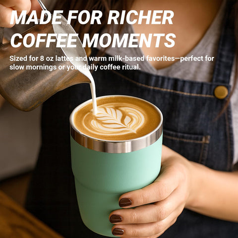 Cafezi cup fits under espresso machine head for mess-free extraction.