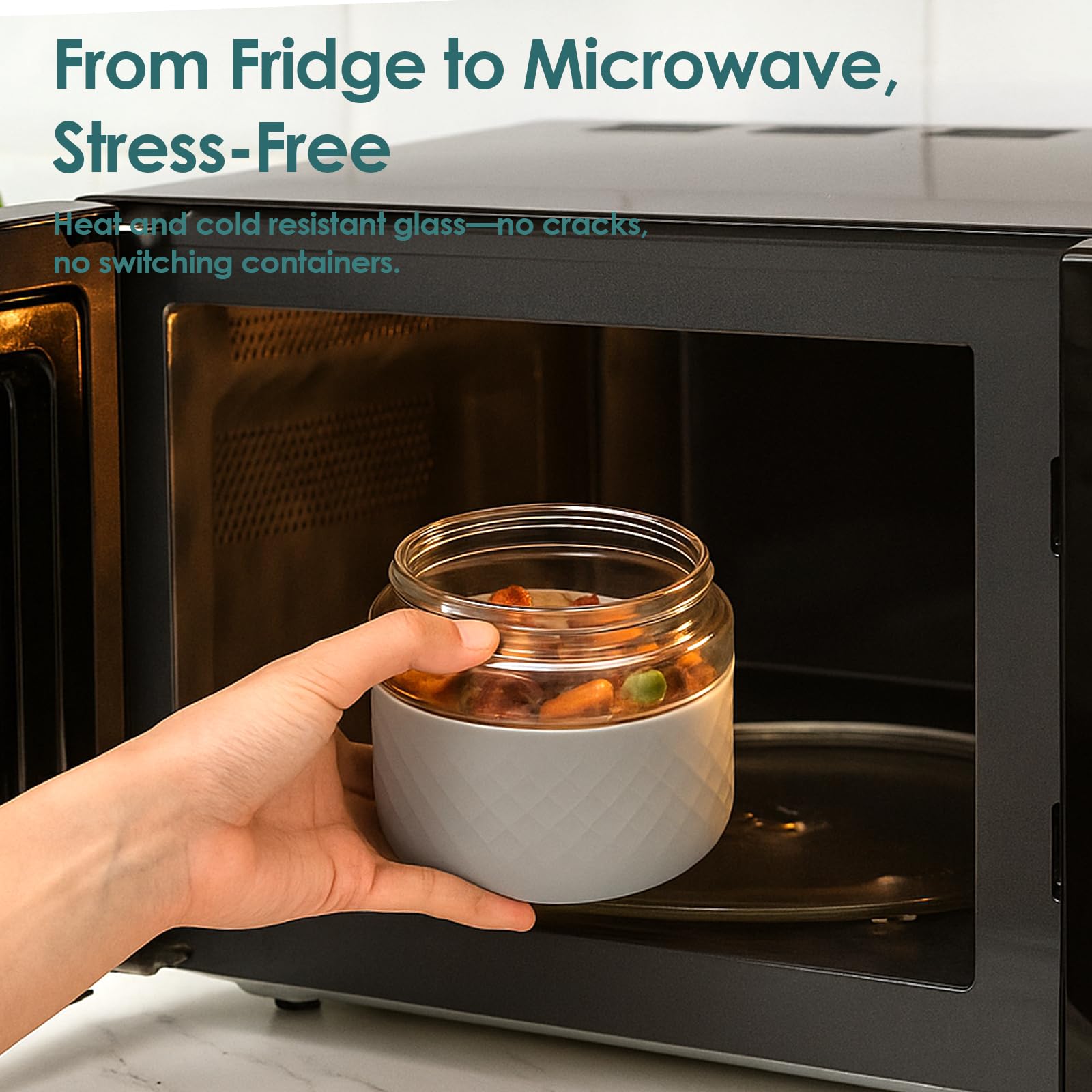 Dishwasher-safe Cafezi glass bowl simplifies cleanup after meals.