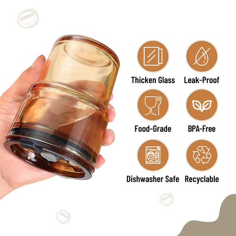 Cafezi tumbler suitable for iced coffee, tea, juice, or water.