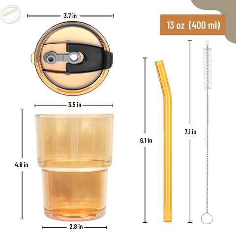 Cafezi two-pack amber tumblers provide stylish daily use.