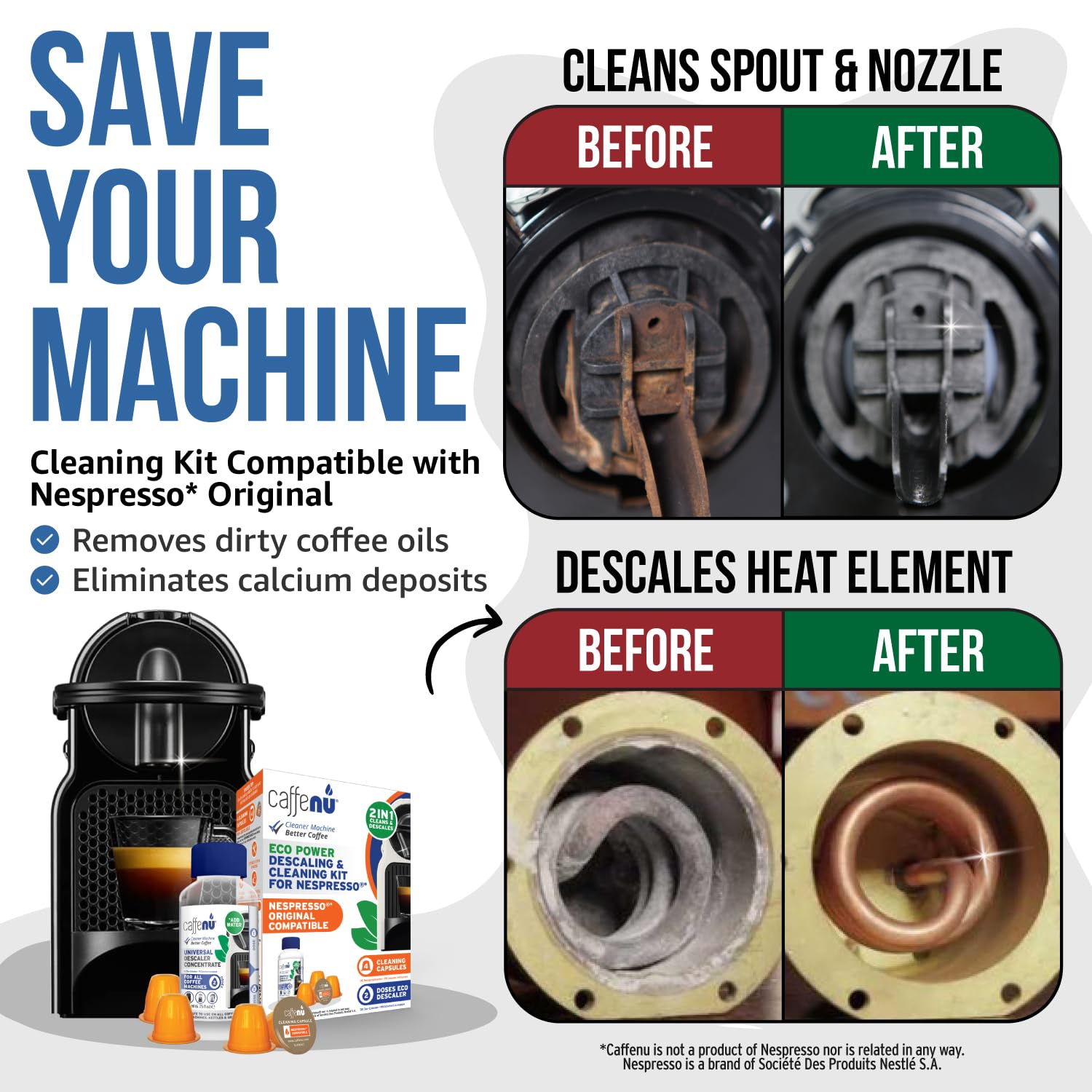 Caffenu cleaning pods collection preserves flavor and machine cleanliness