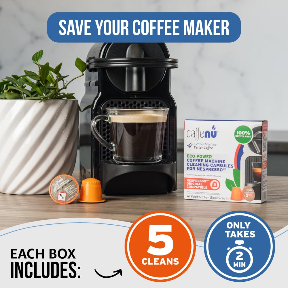 Caffenu Nespresso cleaning pod compatibility with OriginalLine machines for broad use.