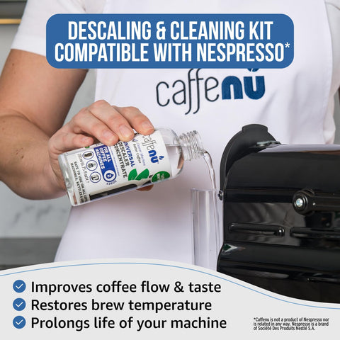 Caffenu descaling kit box front shows all in one solution for OriginalLine