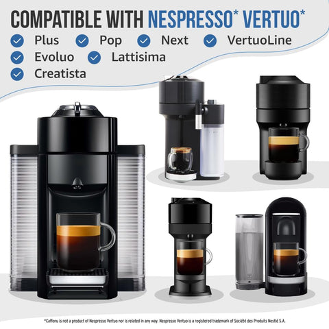 Caffenu Vertuo descaler kit supports hotter coffee by removing calcium buildup.