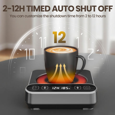 Timer option auto-shuts off after 2 to 12 hours for safety