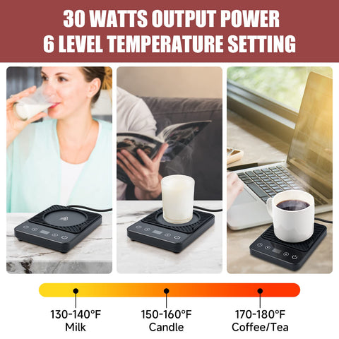 Cafzed Mug Warmer with digital display shows precise temperature control