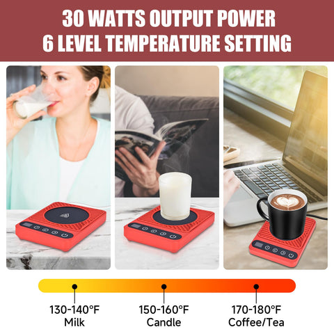 Cafzed Mug Warmer digital control panel allows precise temperature settings.