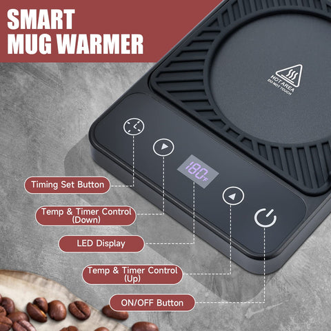 Cafzed Mug Warmer timer function enables flexible warming