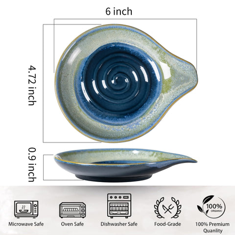 Caigmo spoon rest with blue-green gradient adds a stylish kitchen touch.